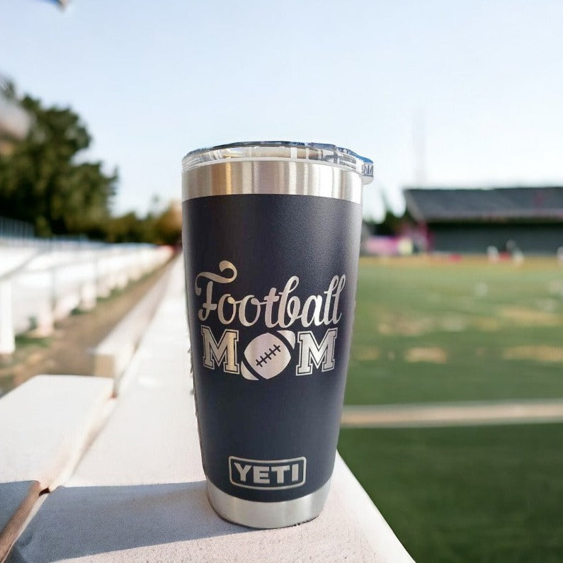 Football Mom Engraved YETI Tumbler