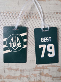 Football Team Logo Sports Bag Tag Stripes