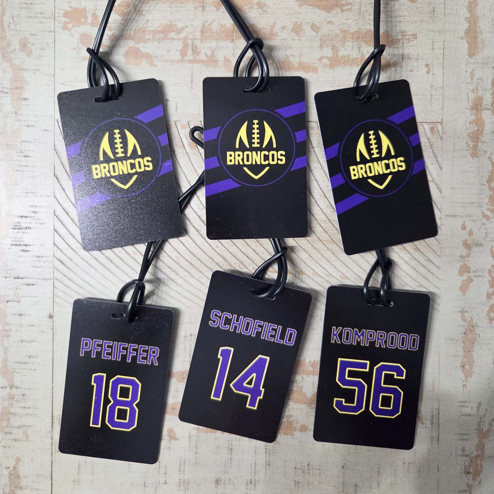 Football Team Logo Sports Bag Tag Stripes