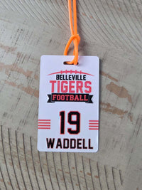 Football Team Sports Mascot Bag Tag