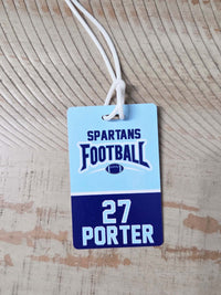Football Bag Tag - Custom Personalized Player Name Tag With Durable Strap