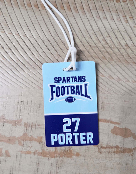 Football Bag Tag - Custom Personalized Player Name Tag With Durable Strap