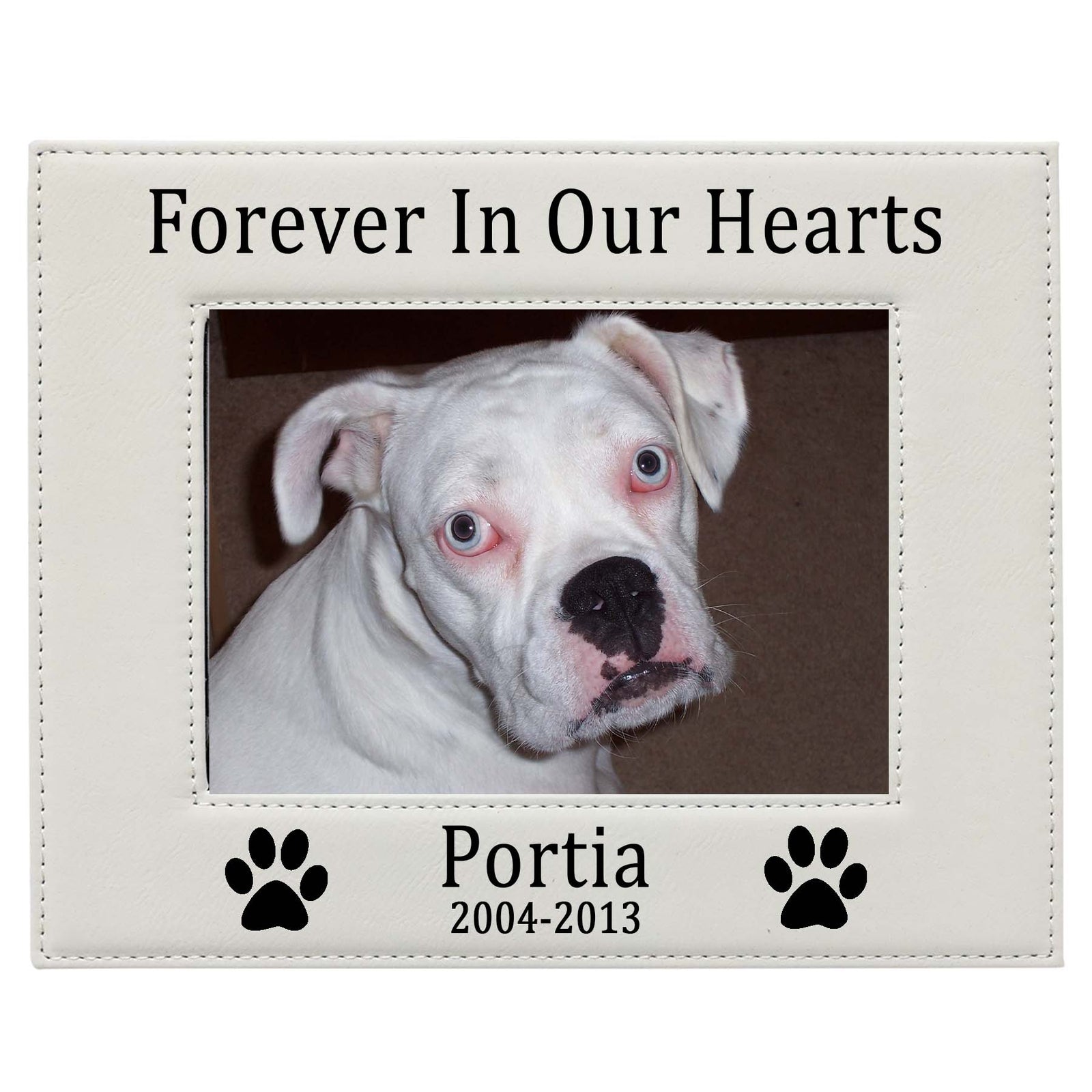 Forever In Our Hearts - Pet Memorial Leatherette Picture Frame