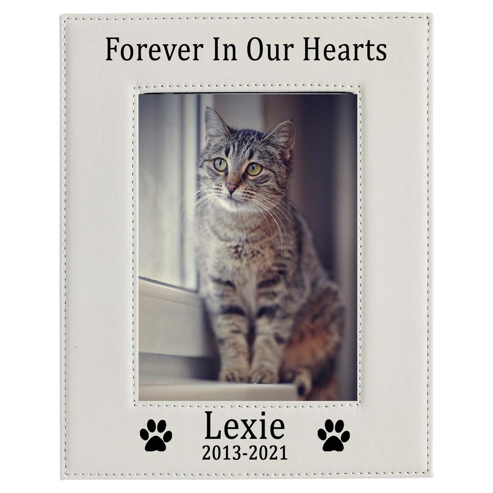 Forever In Our Hearts - Pet Memorial Leatherette Picture Frame