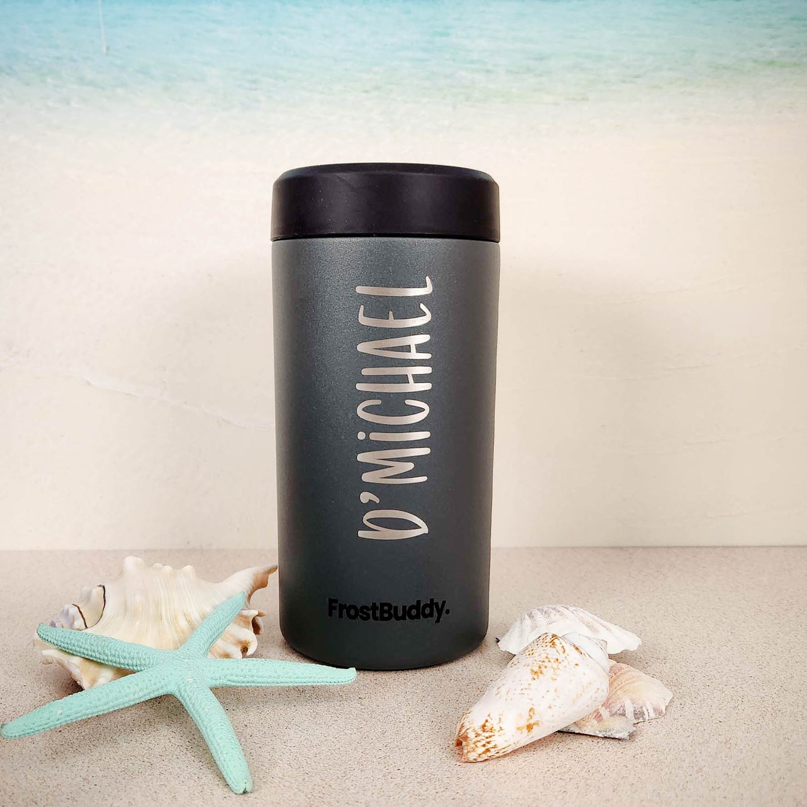 Engraved Frost Buddy Universal Can Cooler XL Charcoal by Sunny Box