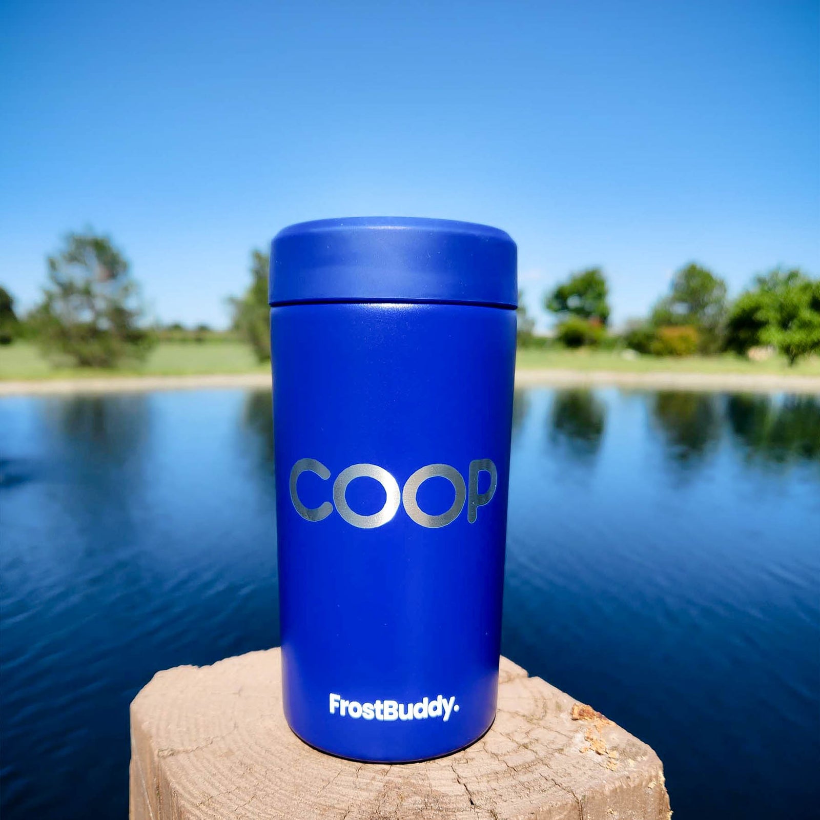 Engraved Frost Buddy Universal Can Cooler Royal Blue by Sunny Box