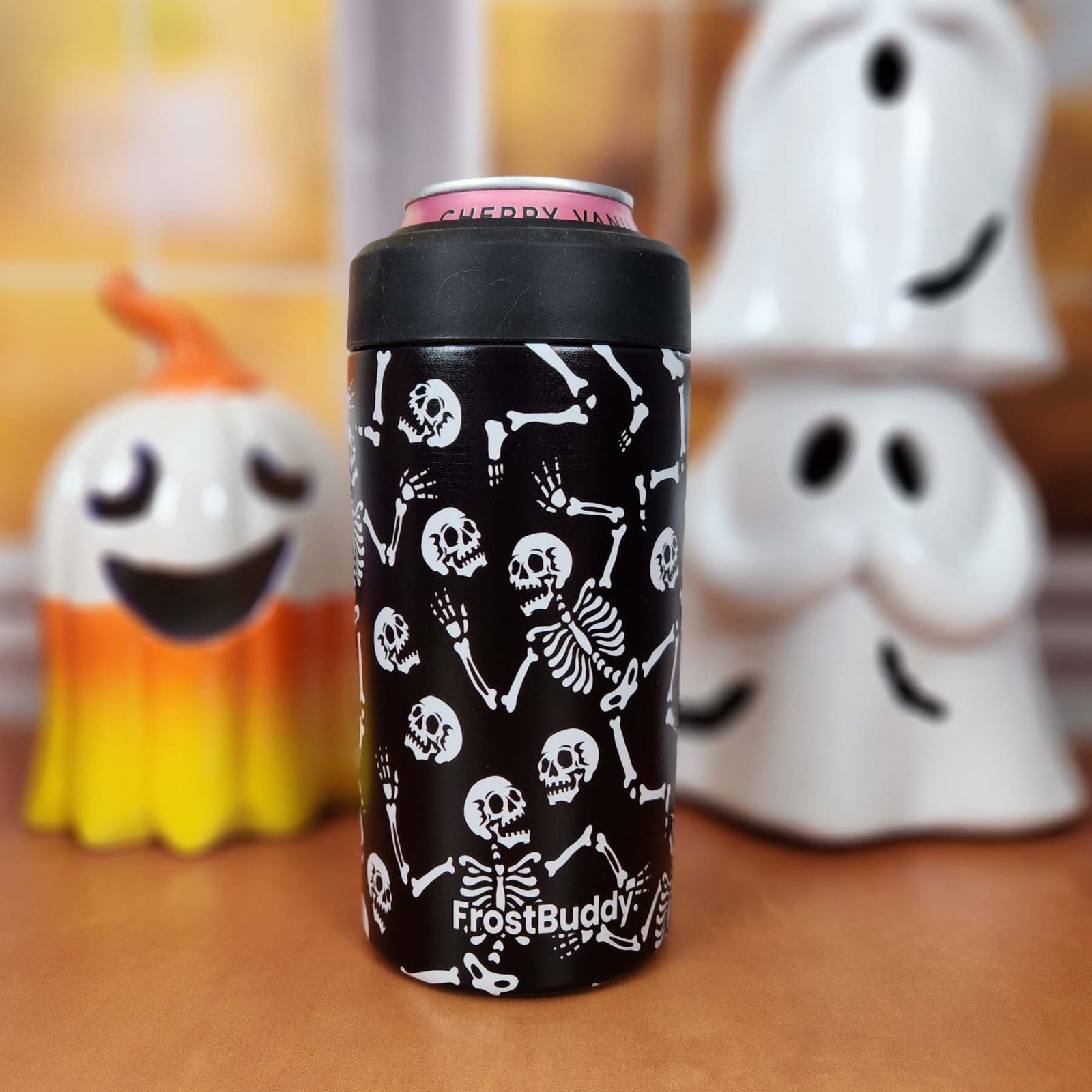 Engraved Frost Buddy Universal Can Cooler Halloween Skeleton by Sunny Box