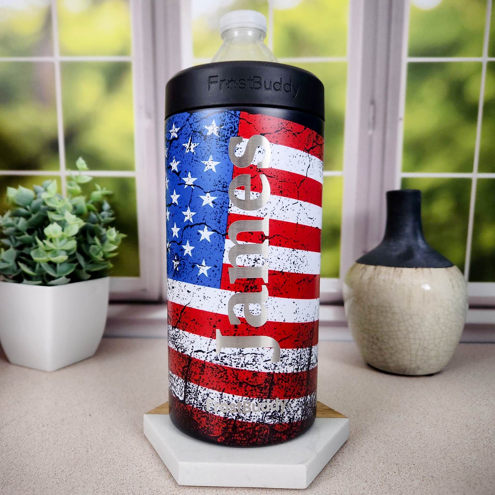 Engraved Frost Buddy Universal Can Cooler XL Merica by Sunny Box