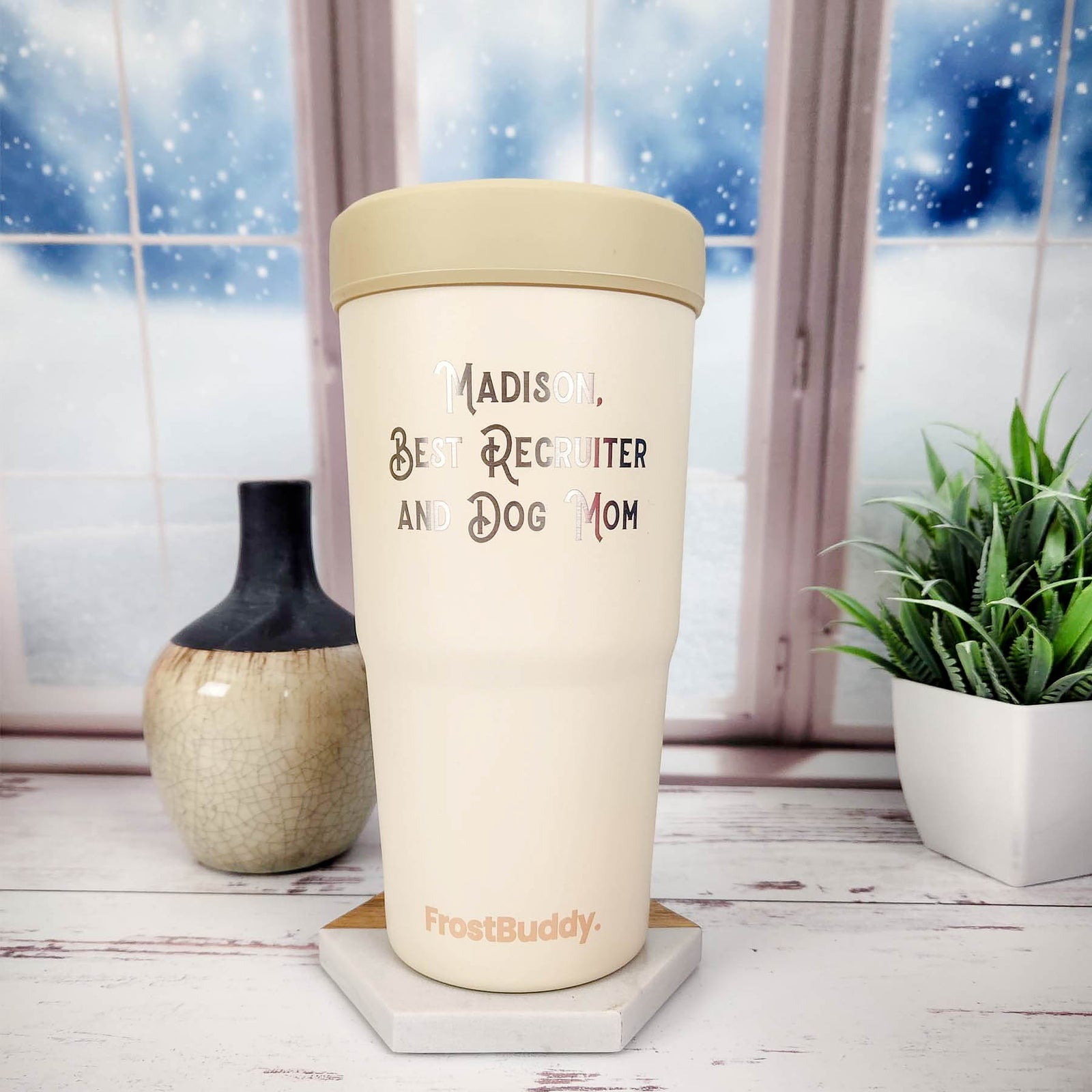 Personalized Engraved Frost Buddy To Go Buddy Beige by Sunny Box