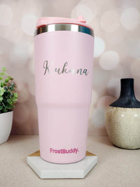 Personalized Engraved Frost Buddy To Go Buddy Pastel Pink by Sunny Box
