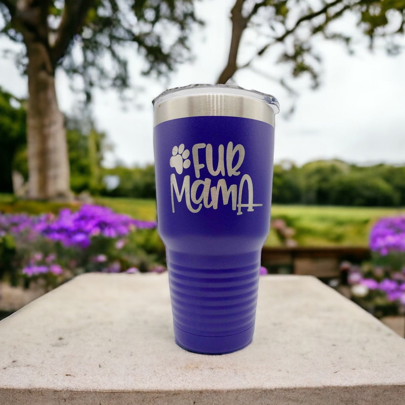 Fur Mama - Engraved 30oz Polar Camel Purple Tumbler - Sunny Box