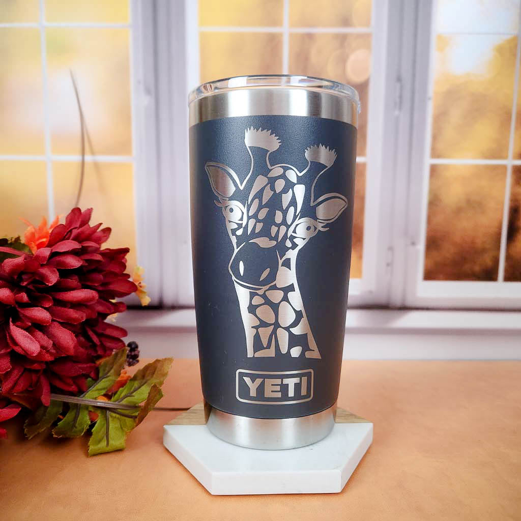 Giraffe Engraved YETI Tumbler