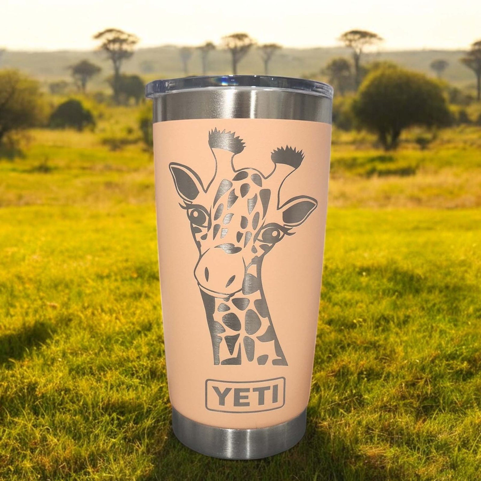 Giraffe Engraved YETI Tumbler