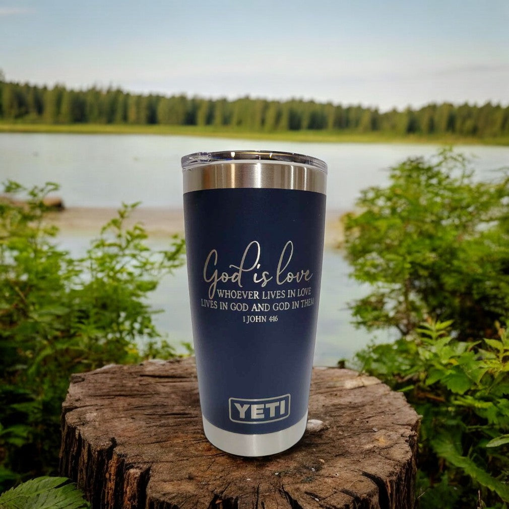 God Is Love - 1 John 4:16 - Christian Engraved YETI Tumbler