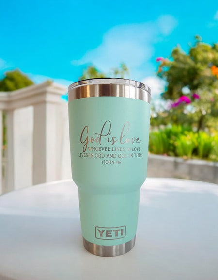 God Is Love - 1 John 4:16 - Christian Engraved YETI Tumbler