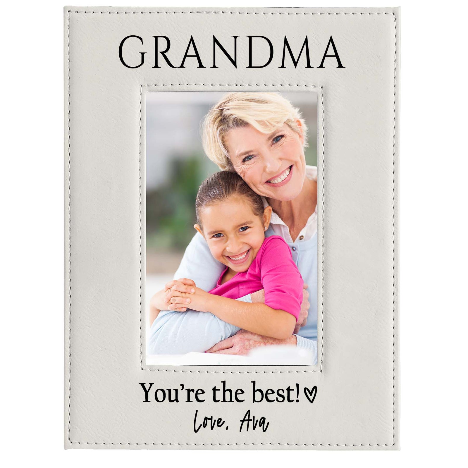 Grandma You're the Best Leatherette Picture Frame