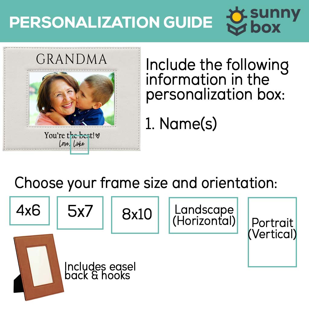 Grandma You're the Best Leatherette Picture Frame