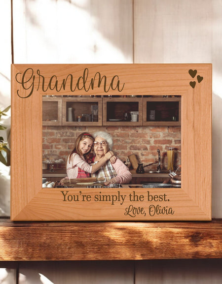 Personalized Engraved Grandma Wood Picture Frame - Sunny Box
