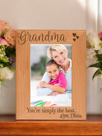 Personalized Engraved Grandma Wood Picture Frame - Sunny Box