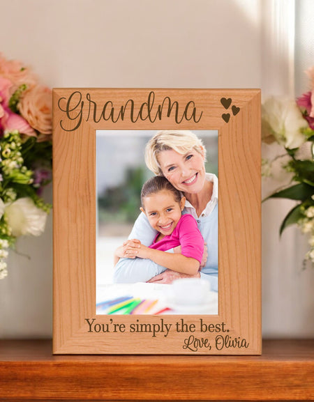 Personalized Engraved Grandma Wood Picture Frame - Sunny Box