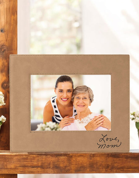 Handwritten Custom Engraved Leatherette Picture Frame