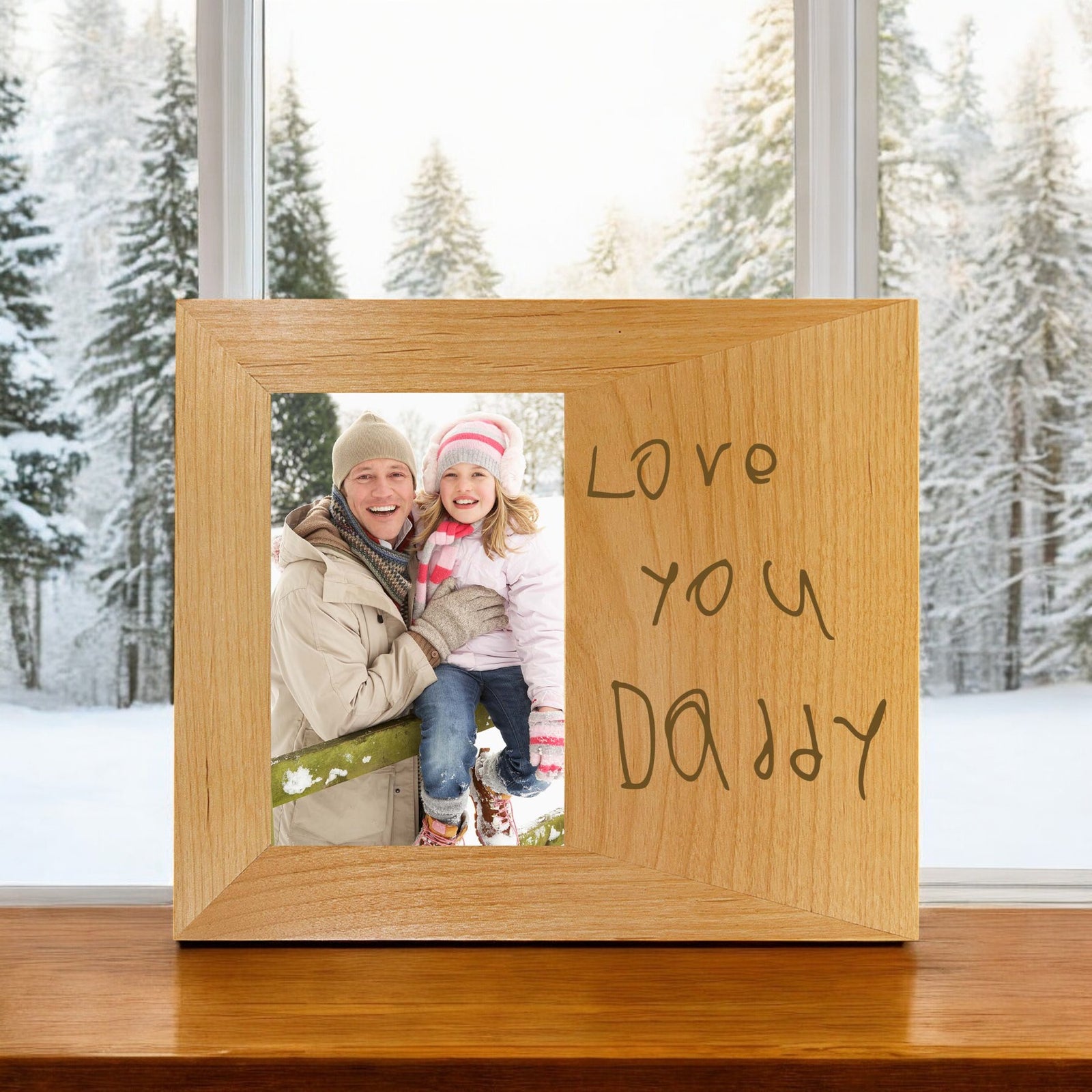 Custom engraved handwritten frame by Sunny Box