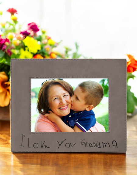 Handwritten Custom Engraved Leatherette Picture Frame2