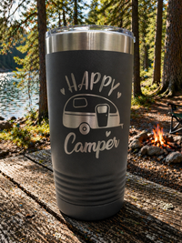 Happy Camper - RV Camping - Engraved Polar Camel Tumbler