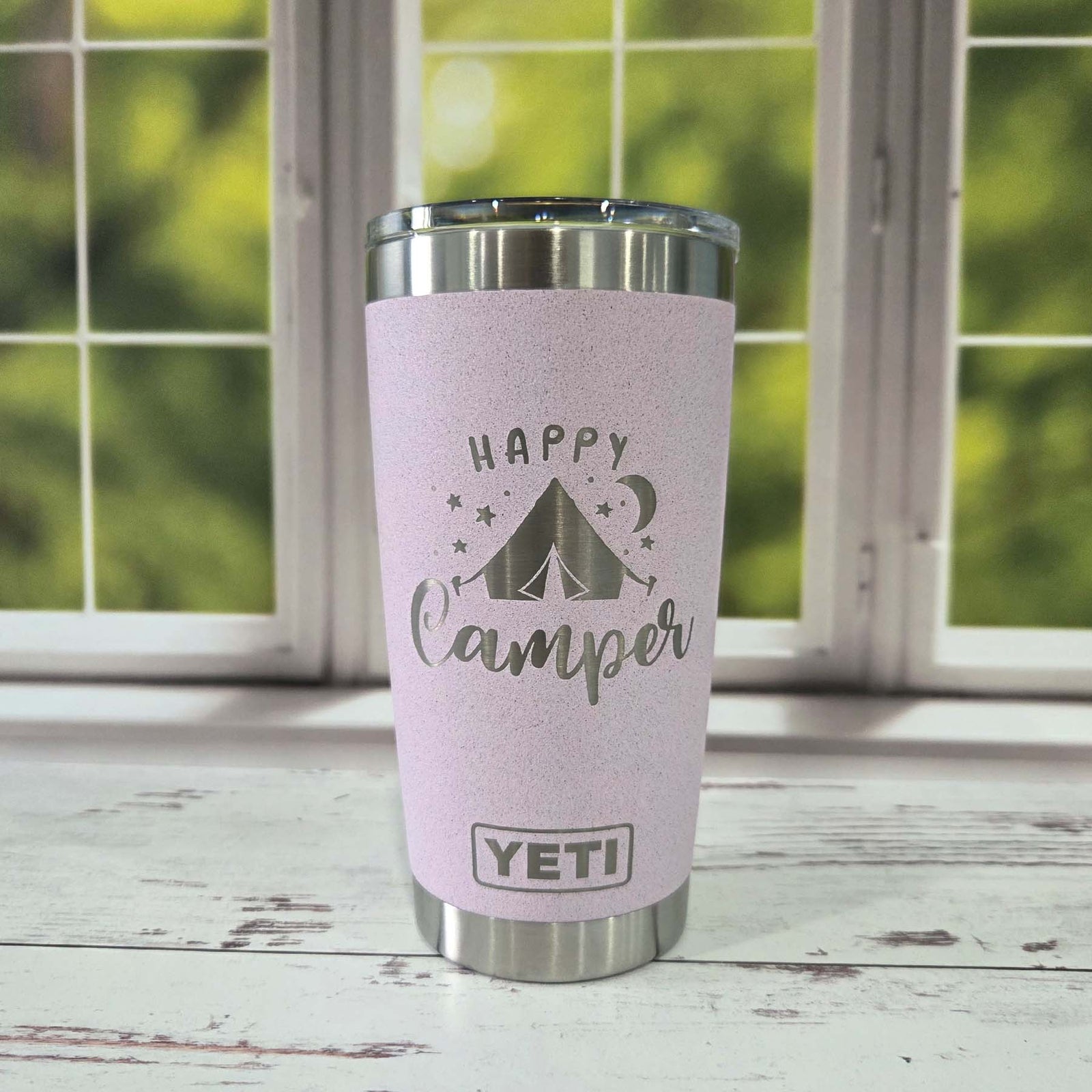 Happy Camper - Tent Camping - Engraved YETI Tumbler