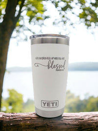 Her Children Rise Up And Call Her Blessed Scripture Engraved YETI Tumbler