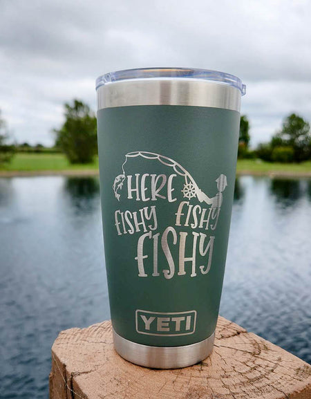 Keep Calm and Go Fishing - Custom Engraved Funny Fishing YETI