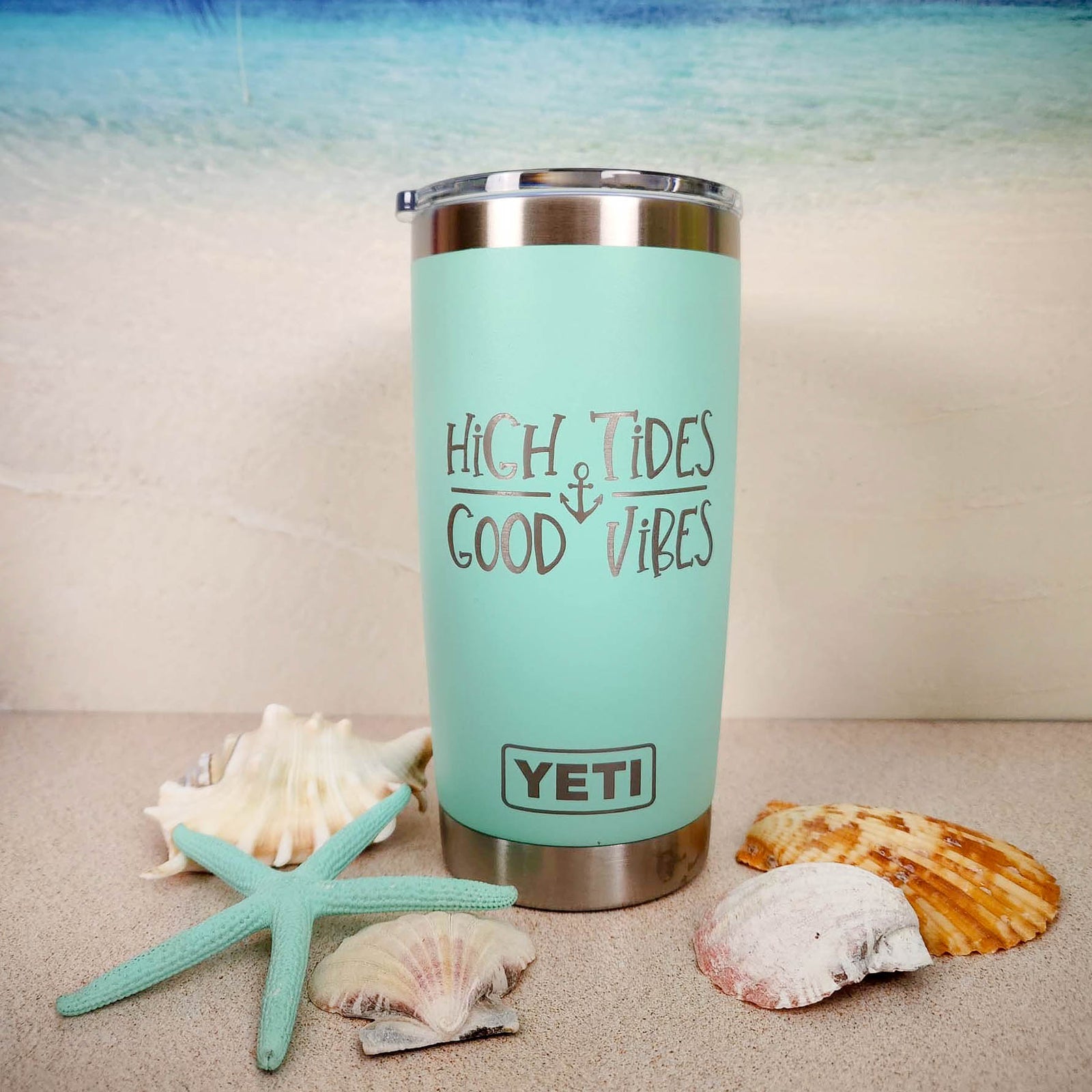 High Tides Good Vibes - Boating Engraved YETI Tumbler