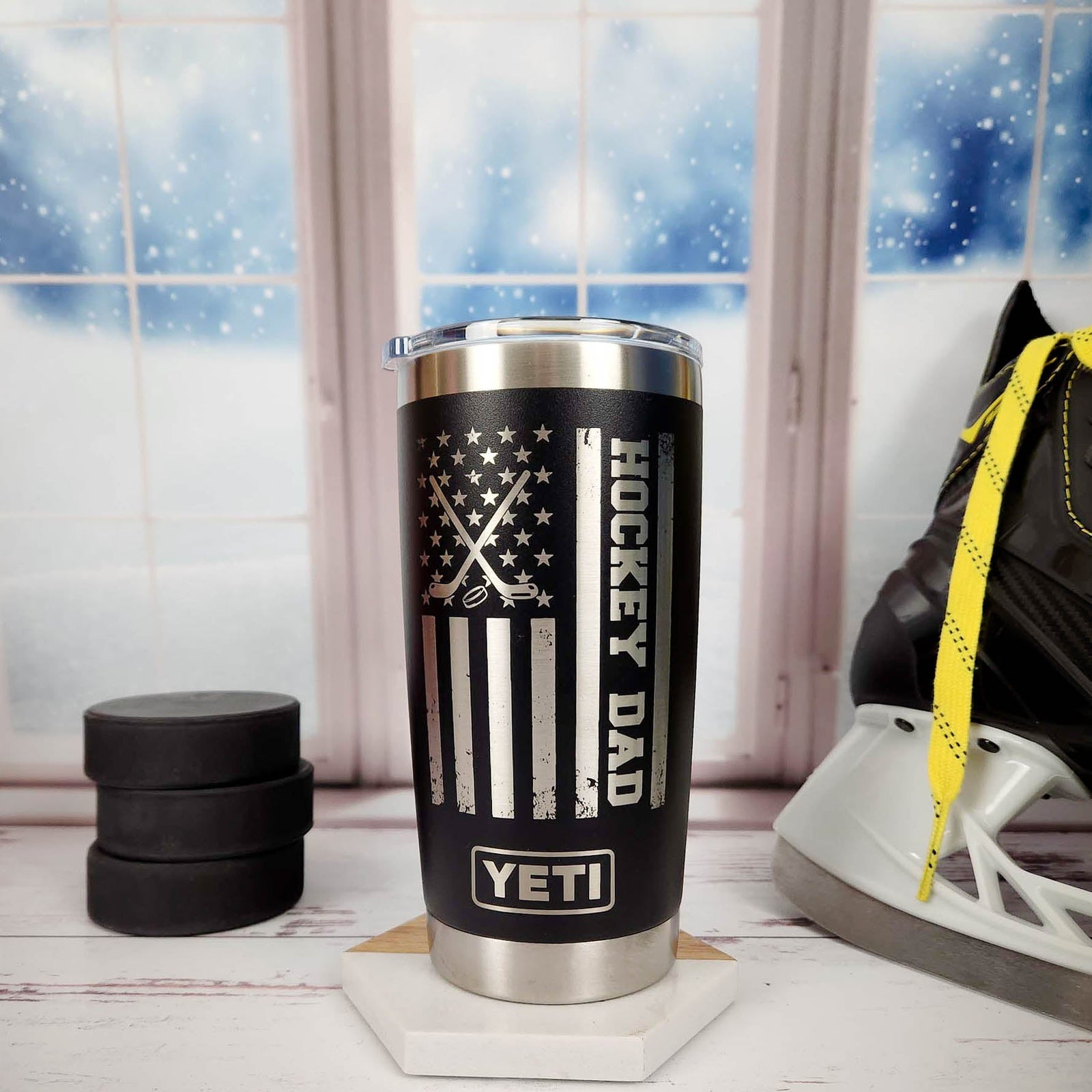 Hockey Dad Engraved YETI Tumbler