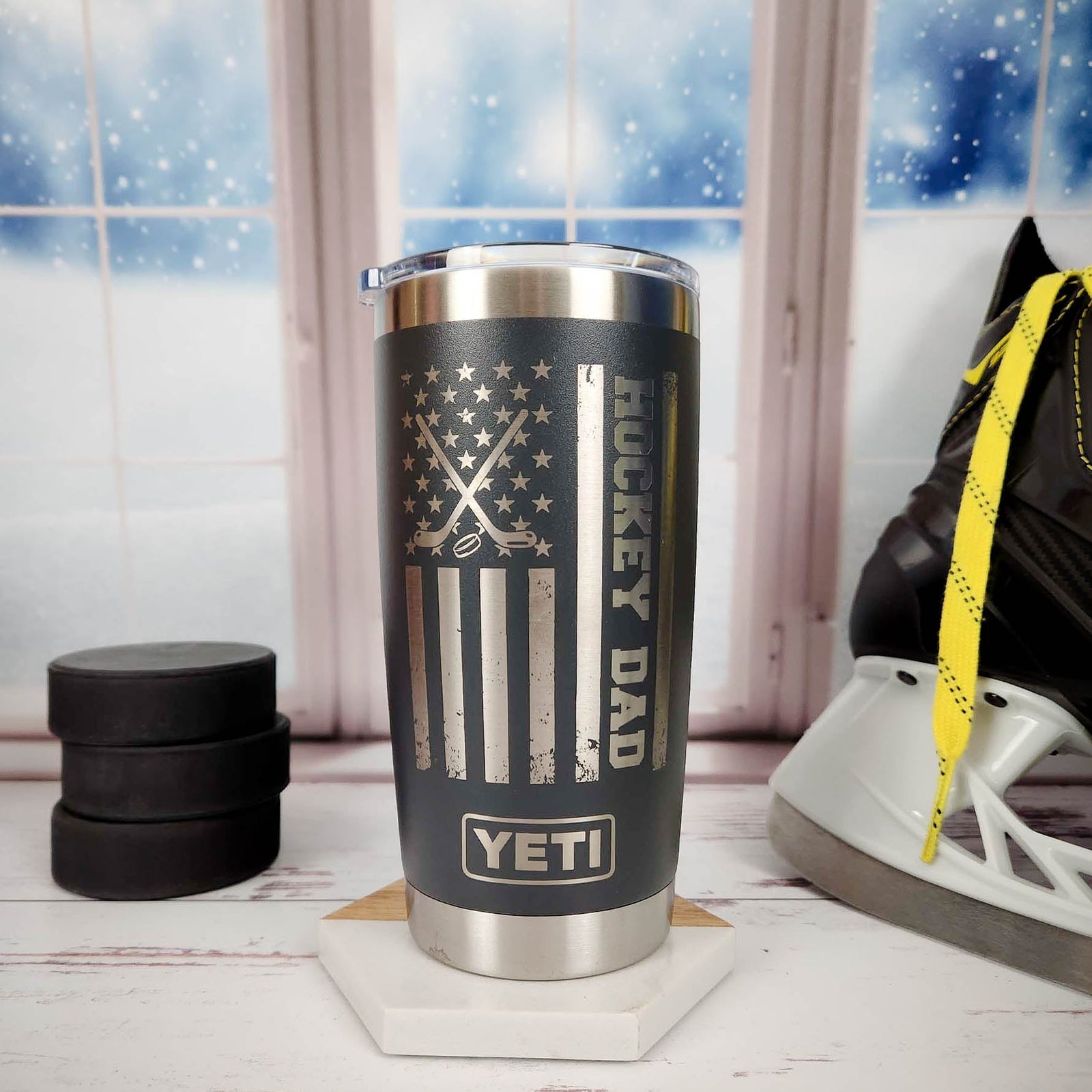Hockey Dad Engraved YETI Tumbler