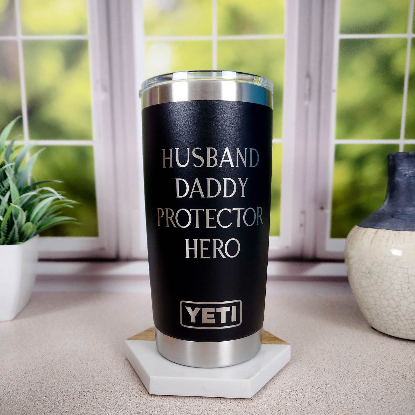 Husband Daddy Protector Hero - Custom Engraved YETI Tumbler