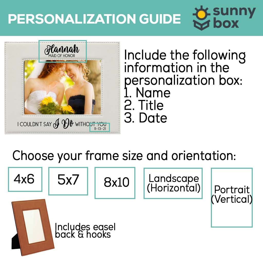 I Couldn't Say I Do Without You - Bridesmaid/Maid of Honor Leatherette Picture Frame