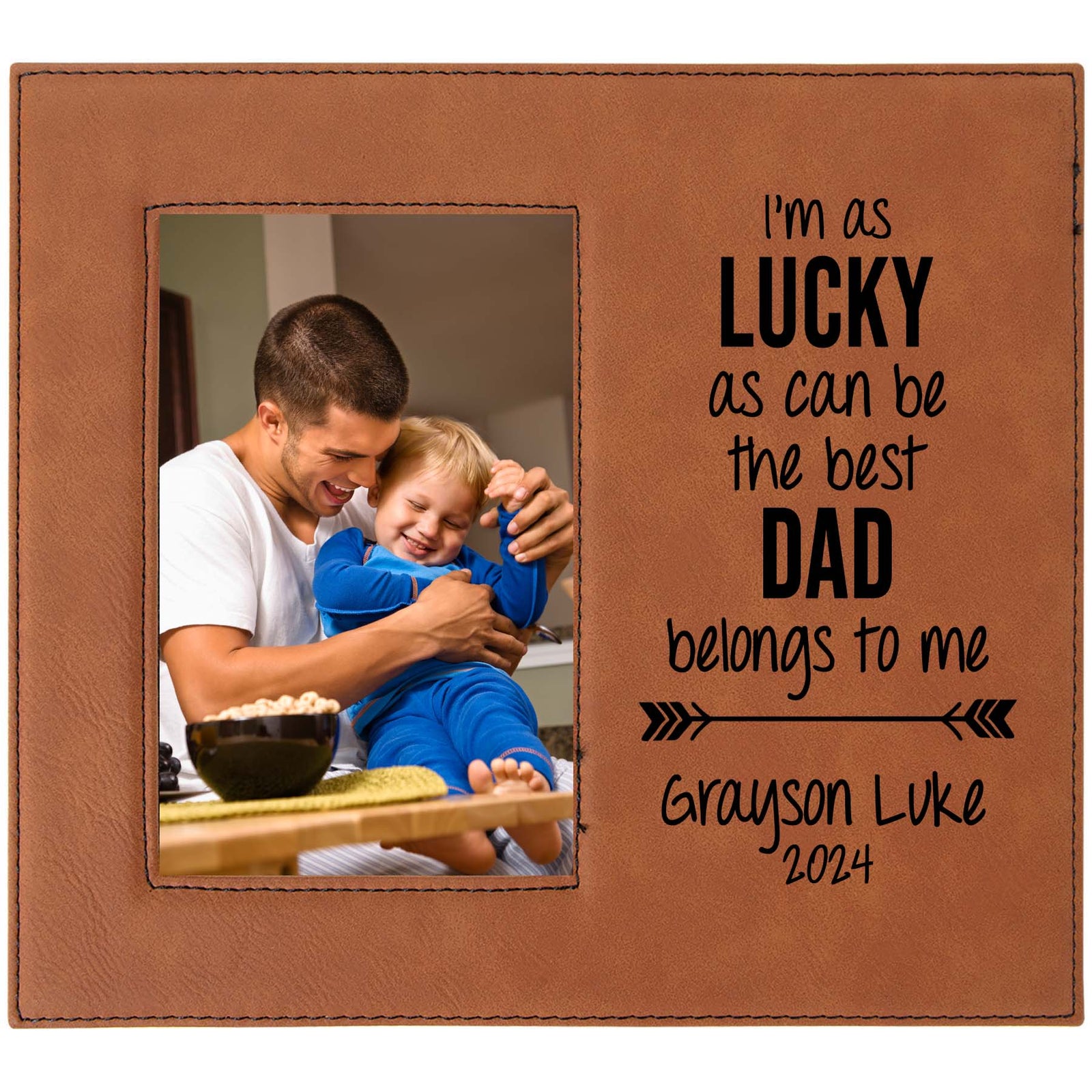 The Best Dad Belongs To Me Engraved Picture Frame by Sunny Box