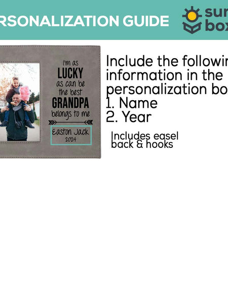 The Best Grandpa Belongs To Me Leatherette Wide Picture Frame