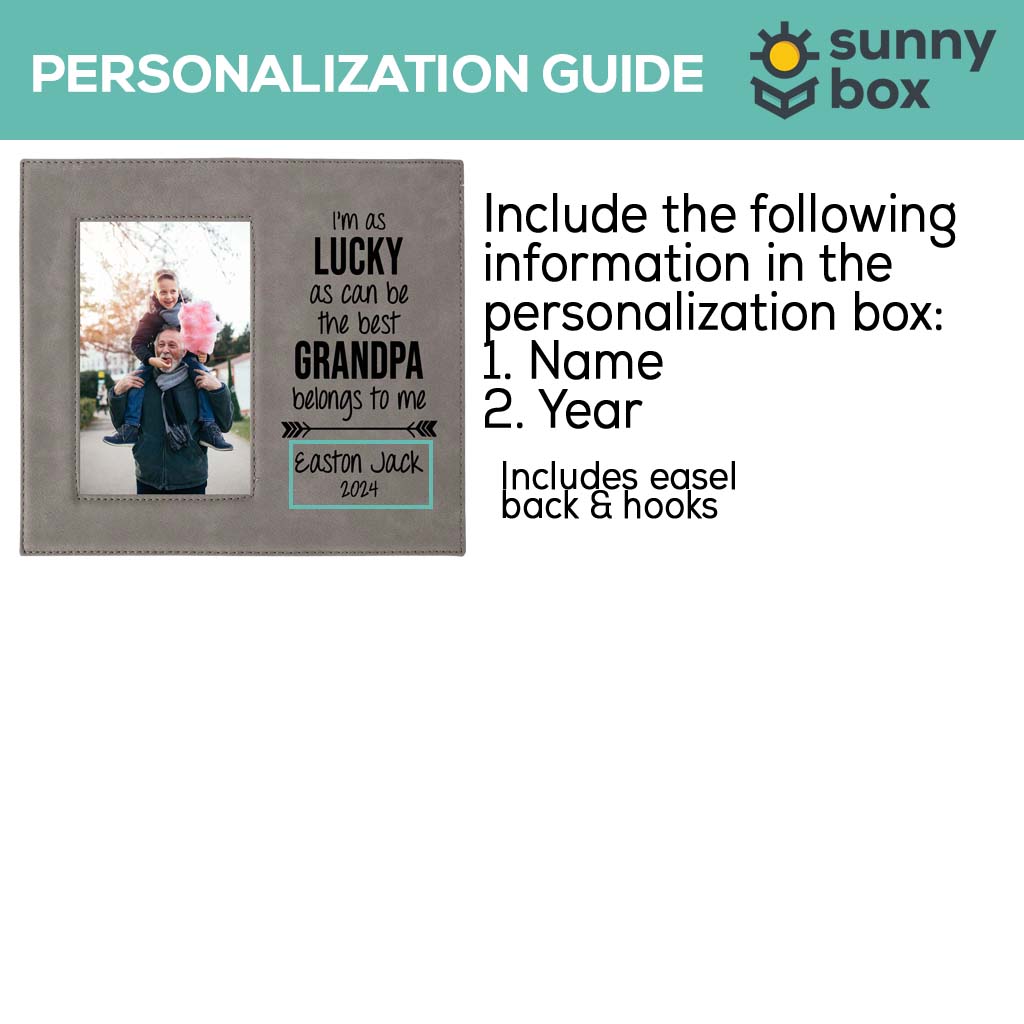 The Best Grandpa Belongs To Me Leatherette Wide Picture Frame