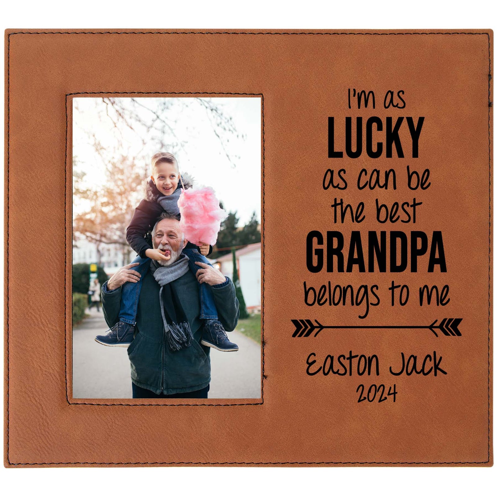The Best Grandpa Belongs To Me Engraved Picture Frame by Sunny Box