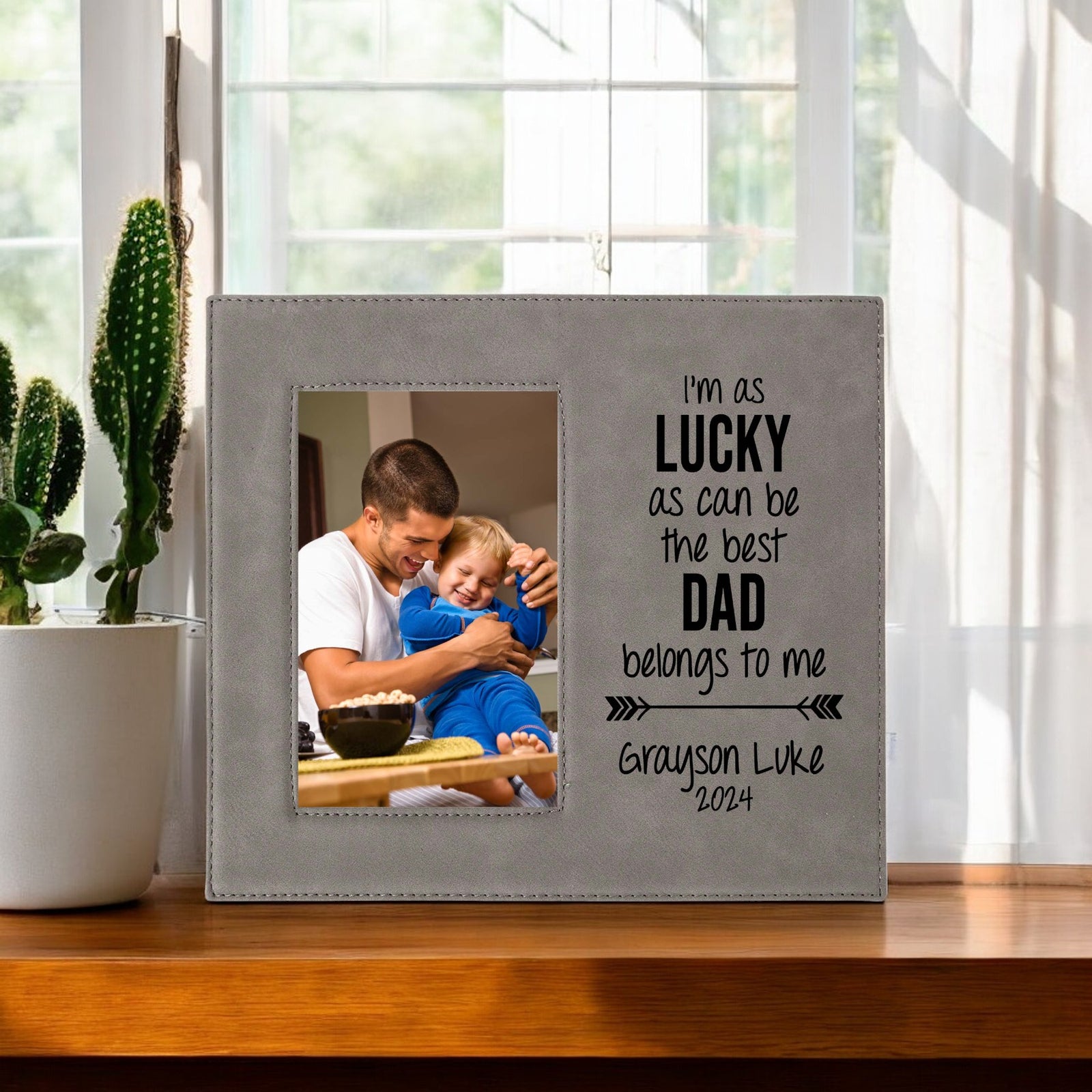 The Best Dad Belongs To Me Engraved Picture Frame by Sunny Box