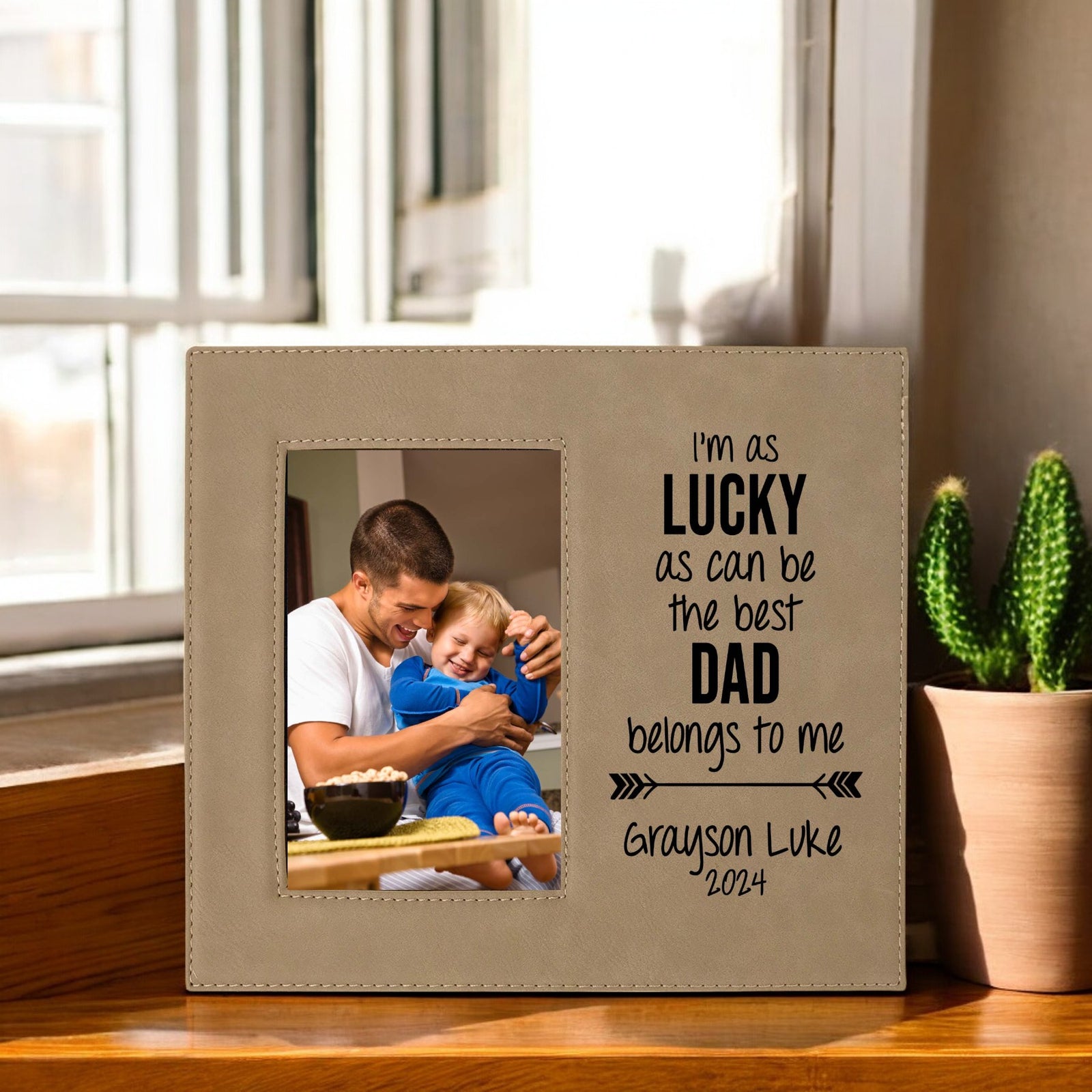 The Best Dad Belongs To Me Engraved Picture Frame by Sunny Box
