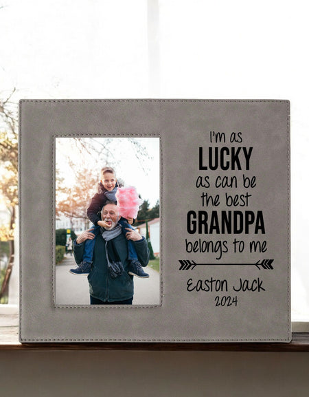 The Best Grandpa Belongs To Me Engraved Picture Frame by Sunny Box