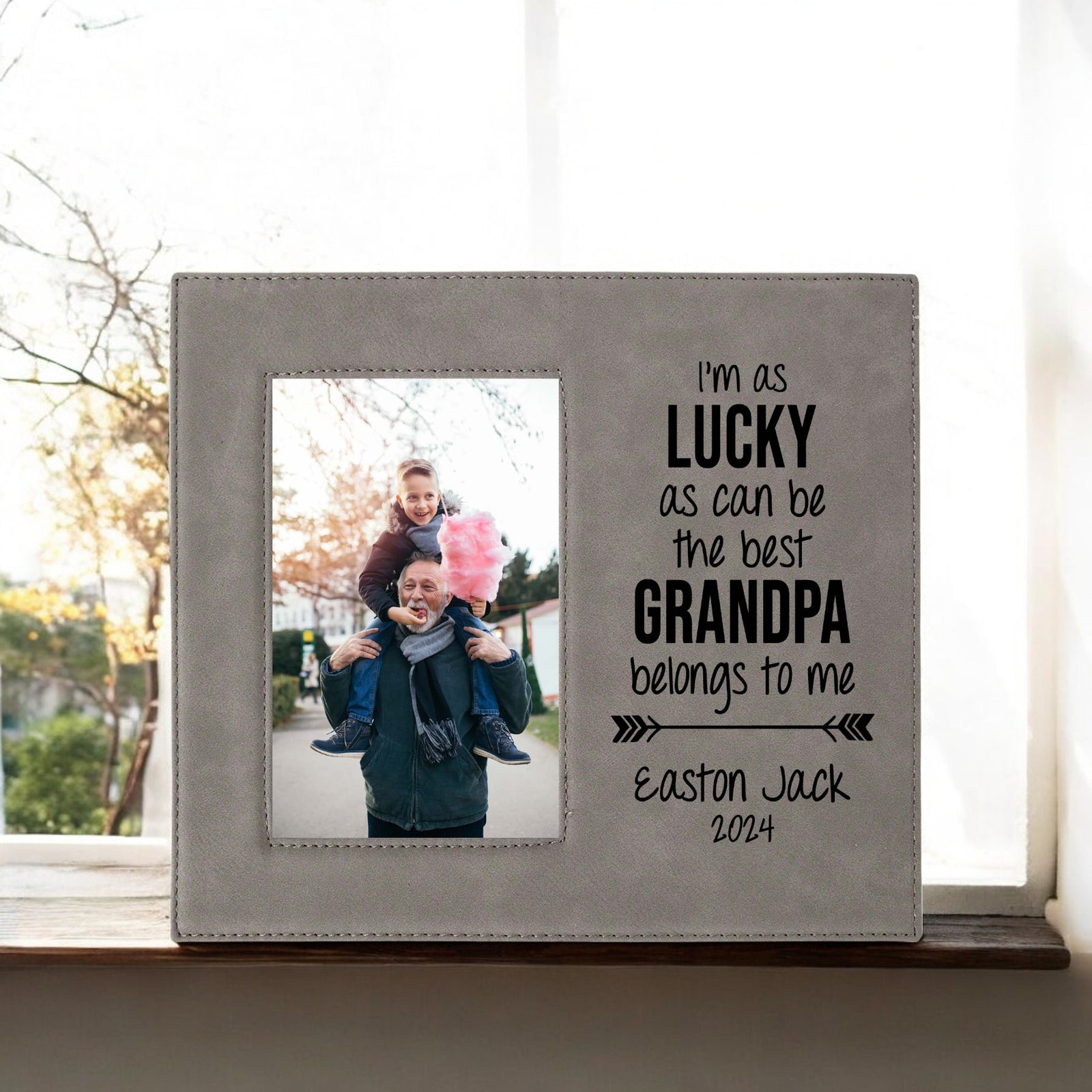 The Best Grandpa Belongs To Me Engraved Picture Frame by Sunny Box
