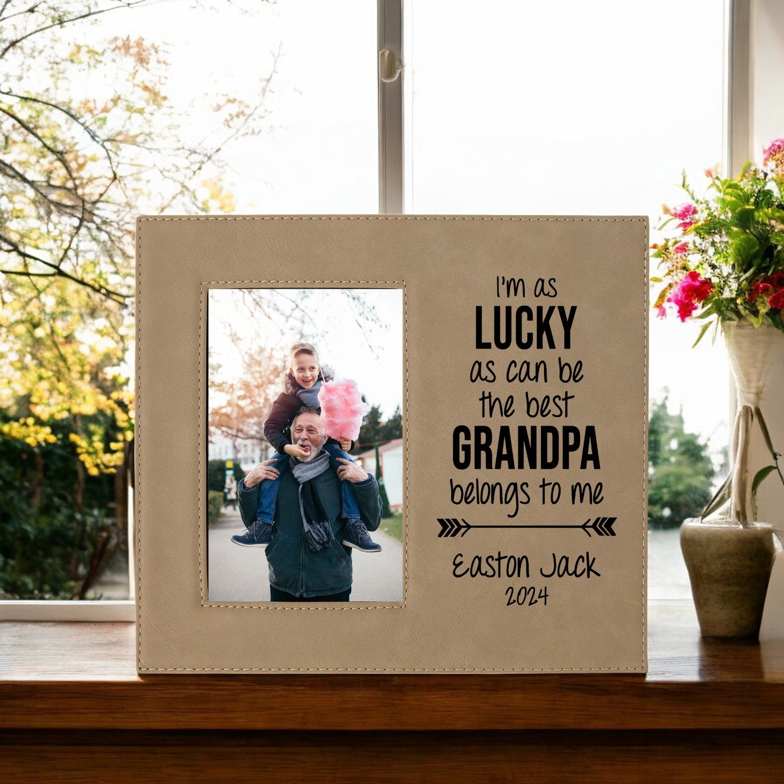The Best Grandpa Belongs To Me Engraved Picture Frame by Sunny Box