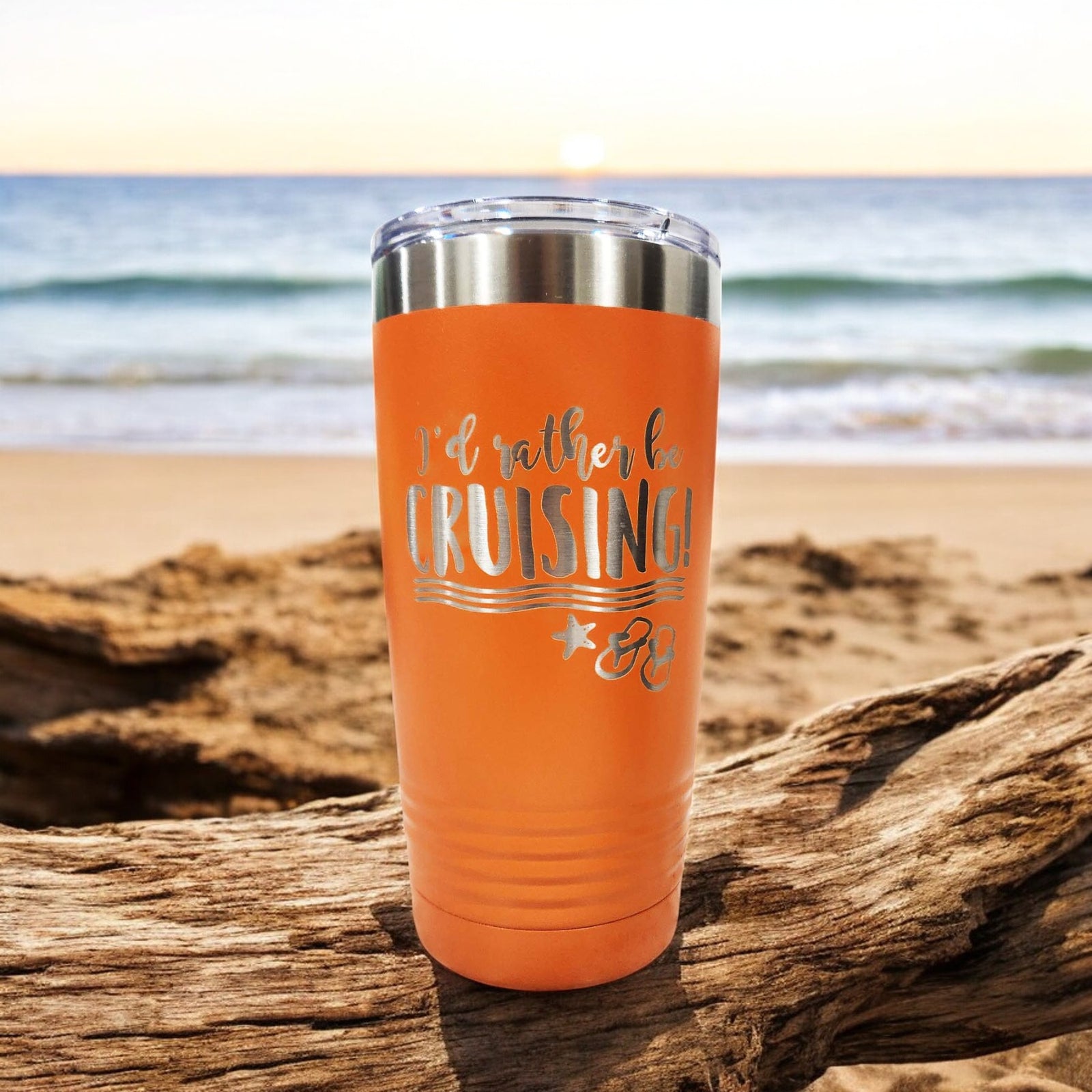 I'd Rather Be Cruising - Engraved 20oz Orange Polar Camel Tumbler - Sunny Box