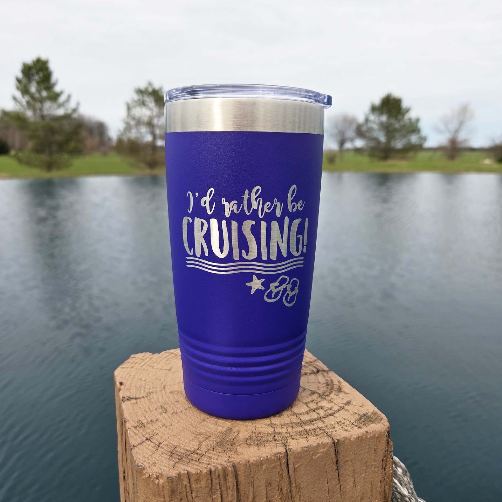 I'd Rather Be Cruising - Engraved Polar Camel Tumbler or Water Bottle