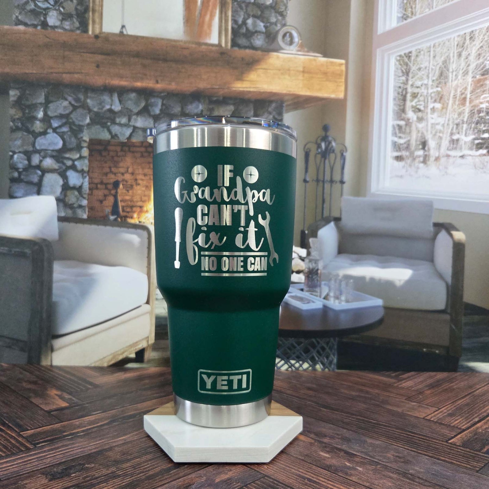 If Grandpa Can't Fix It No One Can - Engraved YETI Tumbler