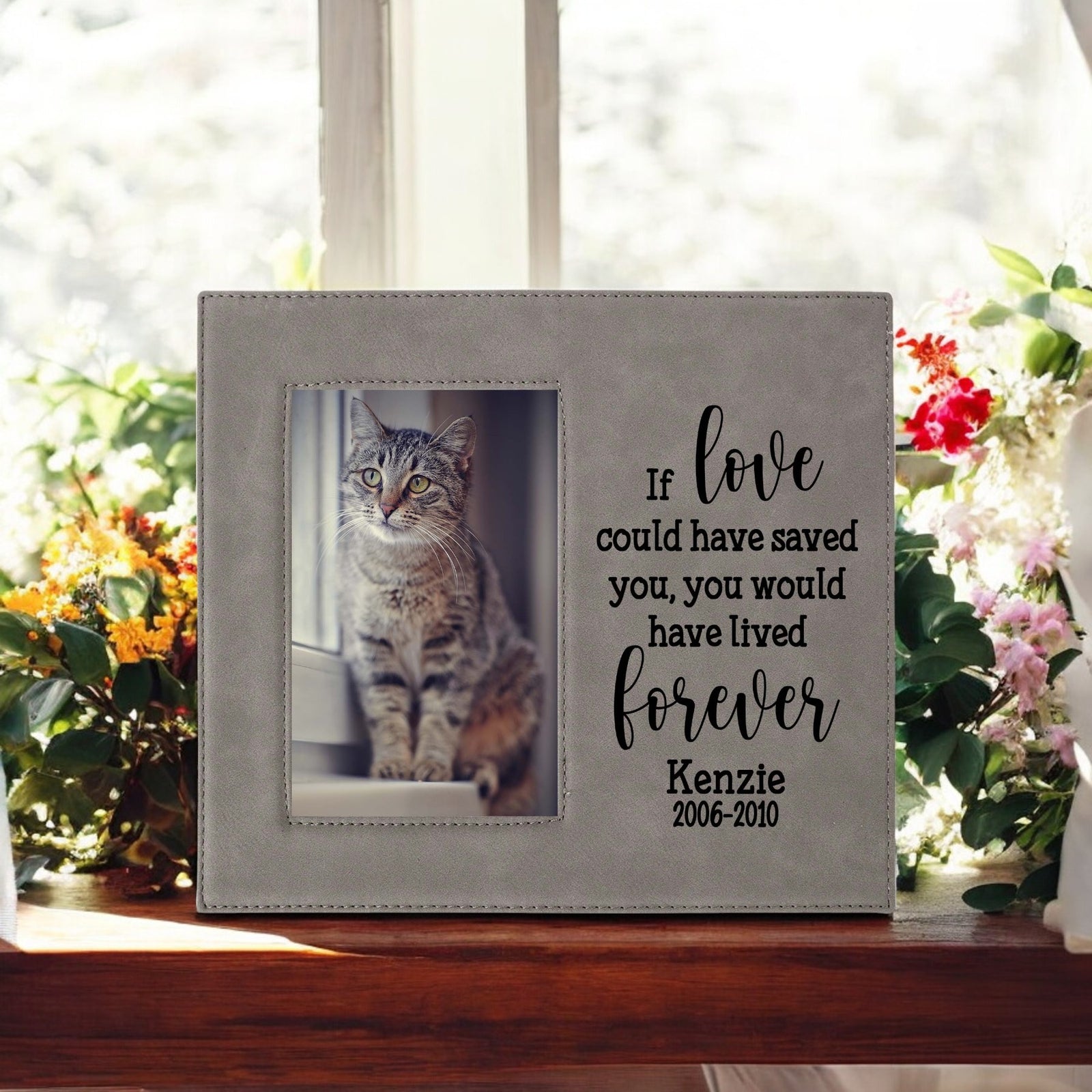 If love could have saved you - custom pet memorial leatherette frame gray - Sunny Box