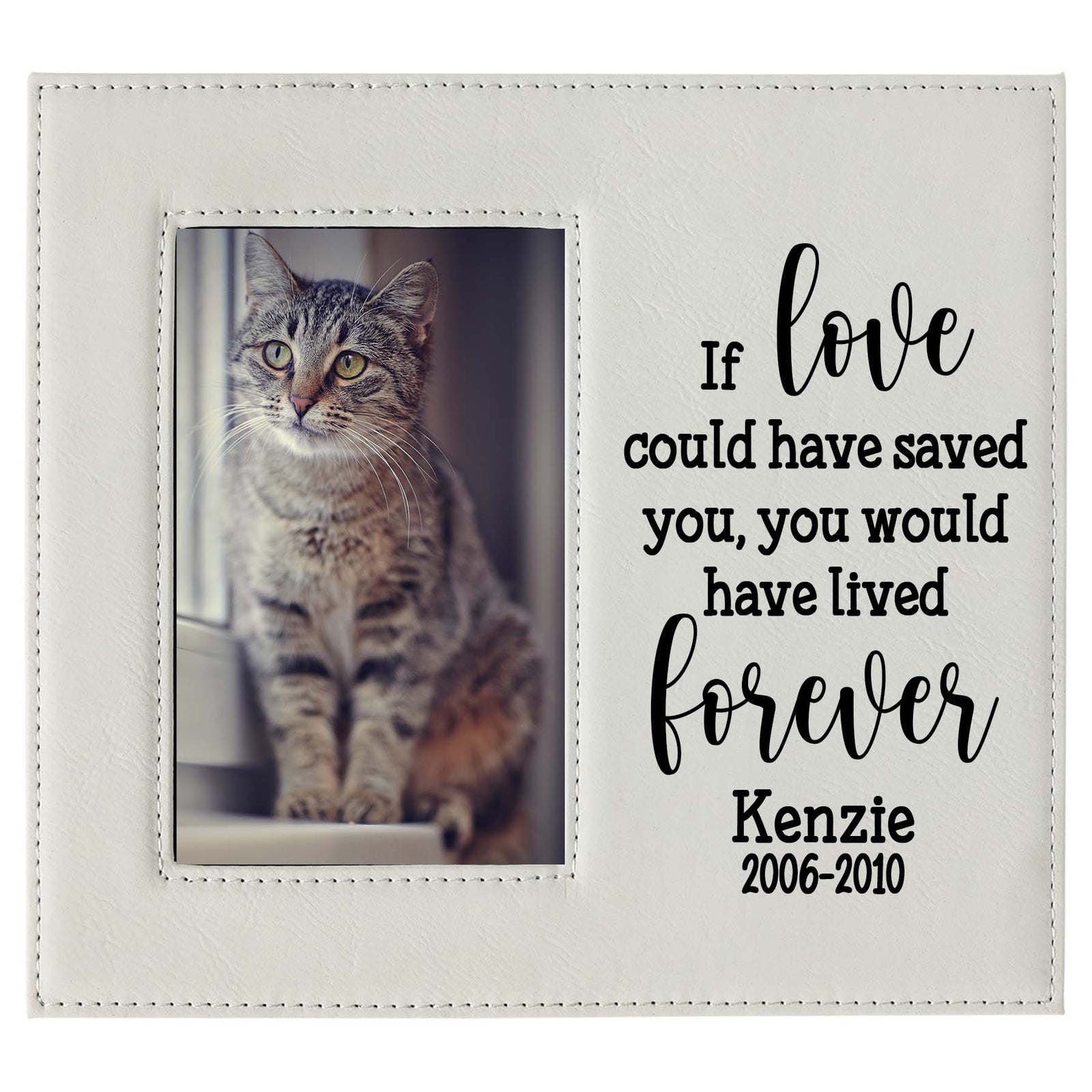 If love could have saved you - custom pet memorial leatherette frame white - Sunny Box